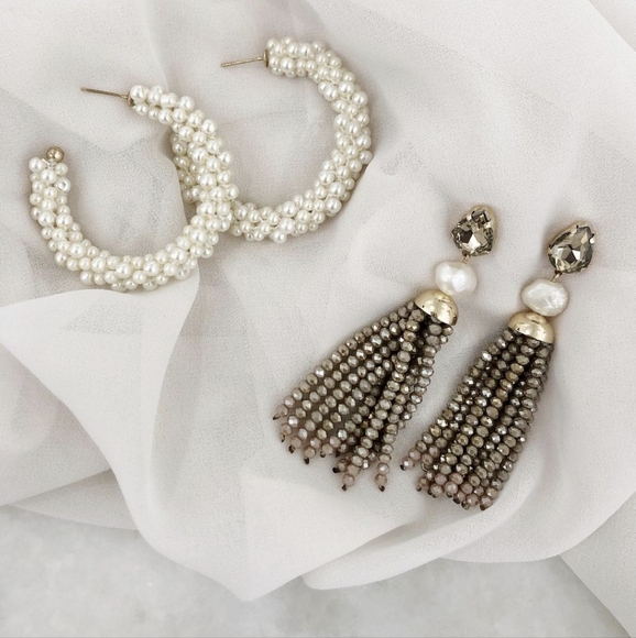 Olive + Piper Luxe Tassel Earrings in Taupe - Picture 5 of 9